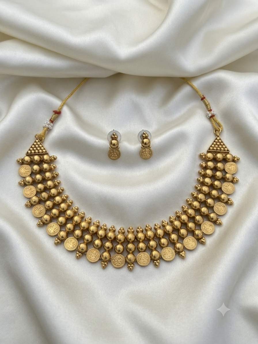 Rithu coin and bead necklace