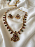 Kavya necklace (Ruby and Green)