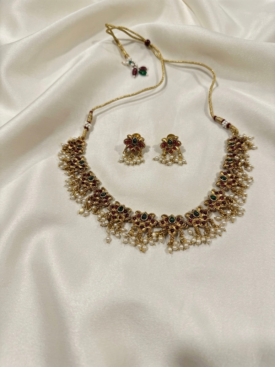 Tamara Neckpiece with Pearl Hangings