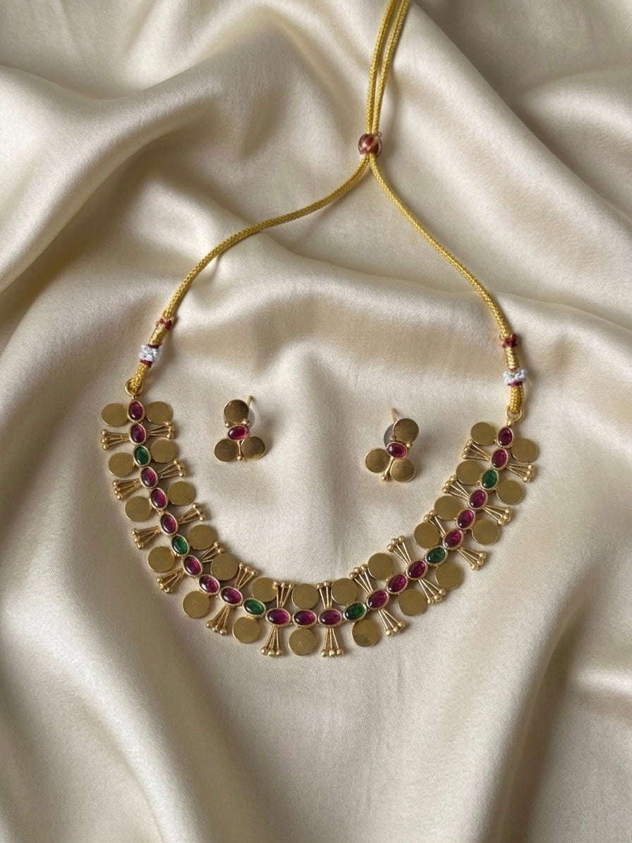 Neya coin choker (Multi colour)