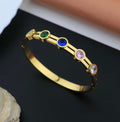 Multi-Stone 2 Layer Bangle