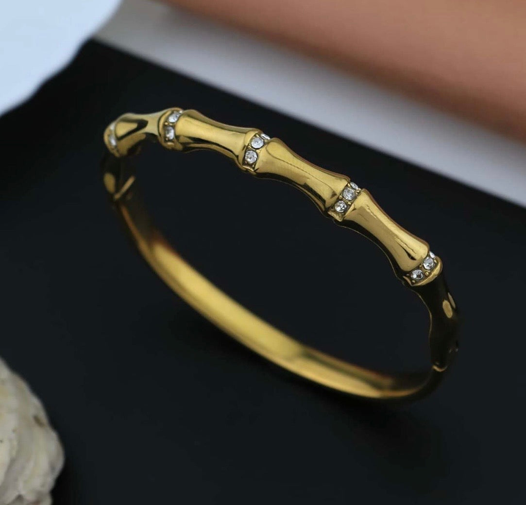 Golden White Stone Bangle