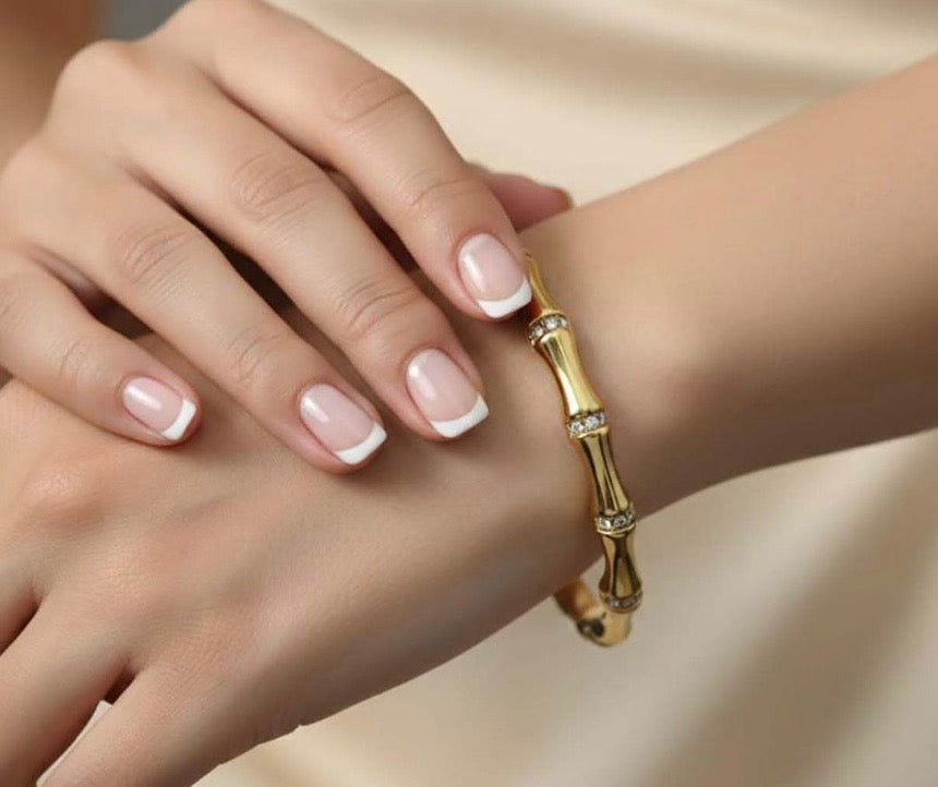 Golden White Stone Bangle