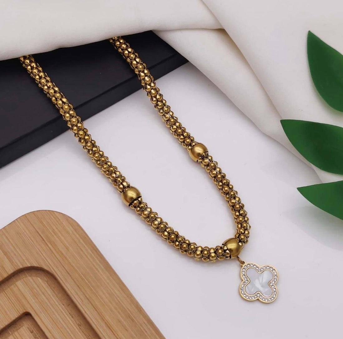 Golden Beaded Anti Tarnish Neck Ornament