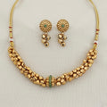 Liya Golden Neckpiece and Earring (Green)